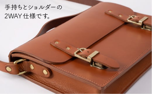 【 コニャック 】 Classic Series  サッチェル バッグ 《糸島》【LADIES&GENTLEMEN】 革製品 革鞄 カバン [ADK033-1]