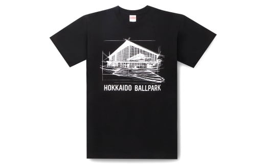 ボールパークＴシャツ（デッサン）ブラック　Lサイズ 北海道北広島市