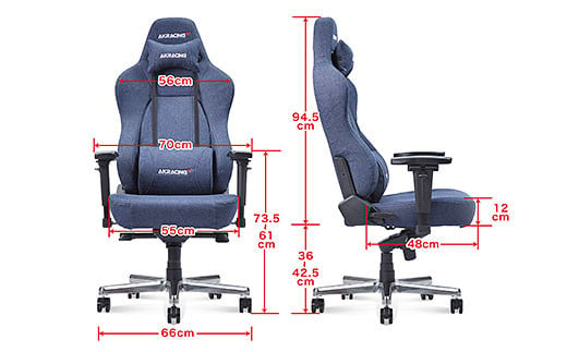 AKRacing Premium Denim（ヘッドレスト・ランバーサポート付き）エーケーレーシング ゲーミングチェア 4台セット【2025年2月より順次発送】