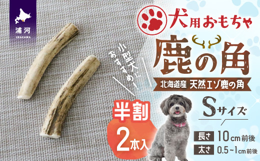 北海道の天然エゾ鹿の角を加工し、犬用のおもちゃに仕上げました。