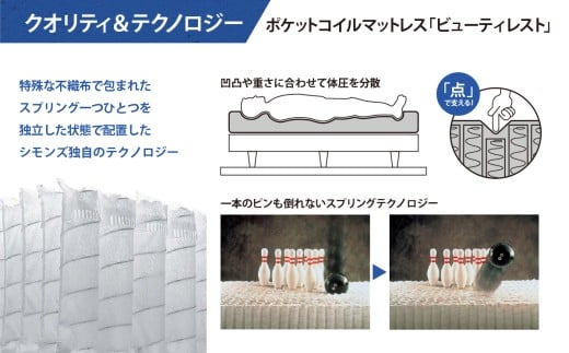 AH11【 シモンズ 】シングルベッド クルスフラット ステーション/5.5インチ レギュラー AB21001【 シモンズ Simmons ベッド マットレス 寝具 静岡県 小山町 】