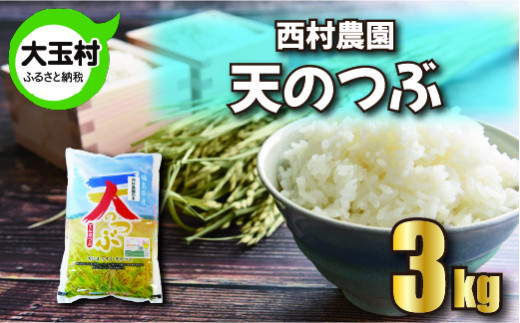 米 3kg 令和6年 天のつぶ 新米 特別栽培米 西村農園 ｜ 福島県 大玉村 お米 令和6年産 2024年産 コメ 精米 白米 テンノツブ ｜nm-tt03-R6