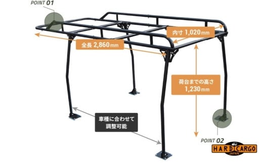 仕事も遊びも本気仕様！！ ハードカーゴ キャリア（軽トラ用）