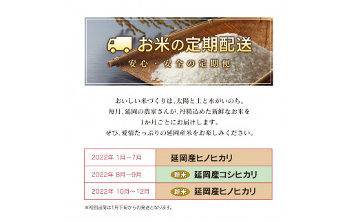 2022年からお届け 延岡産ヒノヒカリ・コシヒカリ10kg 1年間定期便　N026-ZH007