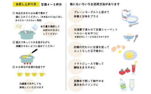 新潟県産米こうじだけで作った糀ふんわり甘酒　無添加・ノンアルコール＜濃縮タイプ400g×5個セット＞渋谷商店