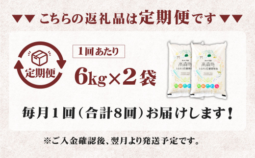 【1ヶ月毎8回定期便】阿蘇だわら 12kg（6kg×2袋）