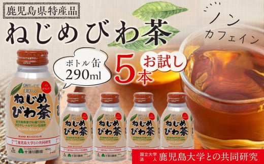 ねじめびわ茶ボトル缶　5本　お試し