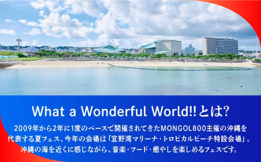 モンパチフェス What a Wonderful World 24 MONGOL800 ga FESTIVAL DAY1 11月2日（土） 1日券 フェスチケット