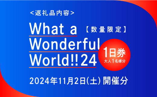 モンパチフェス What a Wonderful World 24 MONGOL800 ga FESTIVAL DAY1 11月2日（土） 1日券 フェスチケット