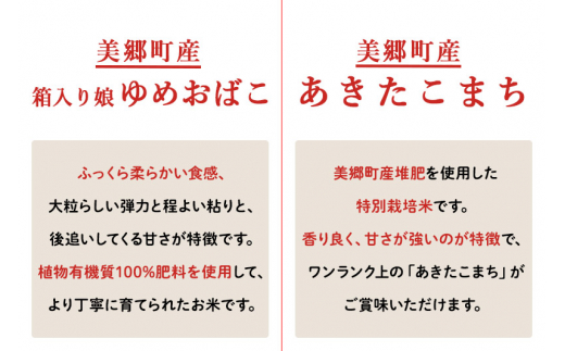 令和5年産 美郷町のお米 秋田県産 特別栽培米 あきたこまち・ゆめおばこ食べ比べセット 牛肉カレー付き