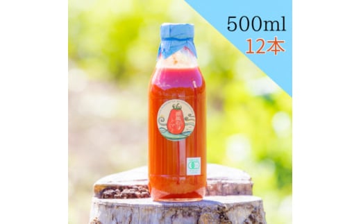 ＜北海道産有機トマト100%＞素材の味にこだわった高糖度フルーツトマトジュース500ml×12本【1487406】