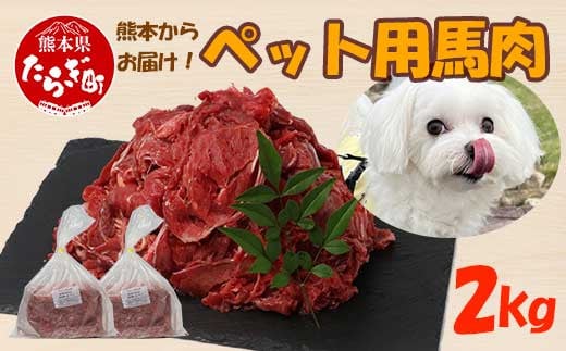 ペット用 熊本加工 馬肉 切り落とし 【2kg】