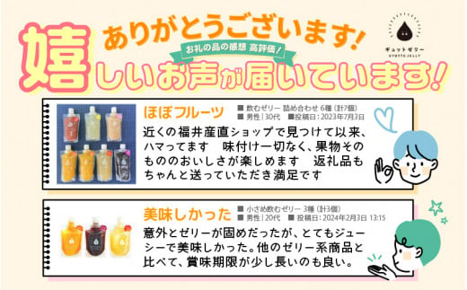 小さめ飲むゼリー 3種（計3個） 着色料 保存料 香料 不使用 【ギフト 母の日 父の日 こどもの日 敬老の日】 [m01-a012]