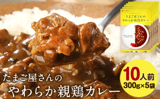 たまごやさんのやわらか親鶏カレー 10人前 300g×5袋 野上養鶏場 《60日以内に出荷予定(土日祝除く)》 味宝卵