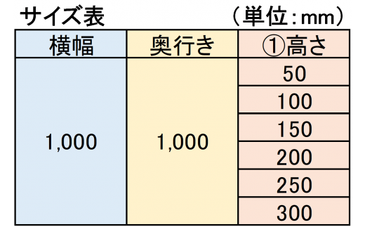 セミオーダー【ストレート】「カースロープ」【横幅1000mm、奥行1000mm、高さ50～300mm】