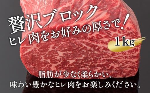 おおいた和牛 ヒレブロック約1kg 和牛 豊後牛 国産牛 赤身肉 焼き肉 焼肉 大分県産 九州産 津久見市 国産