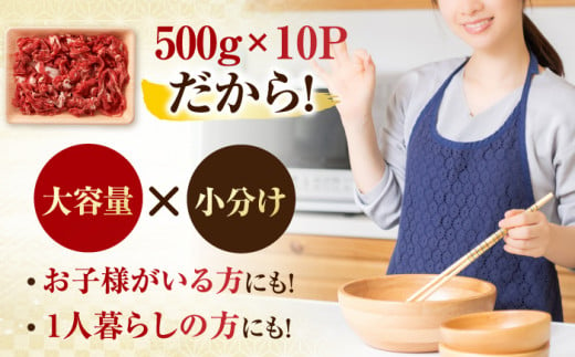 【年内配送 12月5日まで受付】【不揃い訳あり・部位おまかせ】 佐賀牛 切り落とし 肩orバラ 計5kg （500g×10P） 吉野ヶ里町 [FDB002]