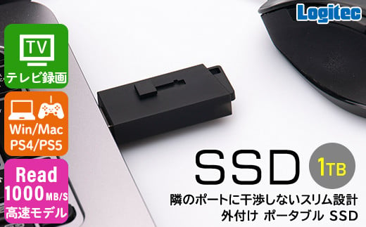 【048-03】ロジテック スティック型　高速SSD　1TB【LMD-SPBH100U3BK】