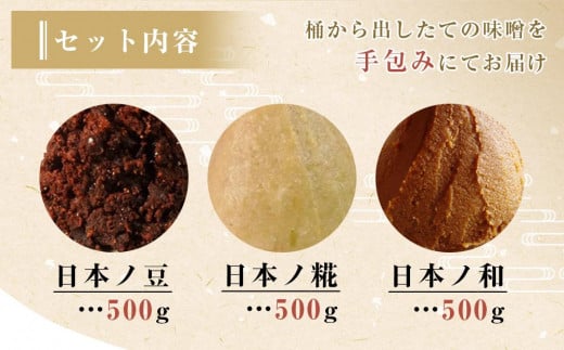 【無添加】桶から出したて！生味噌３種（白、赤、合）包みセット【味噌 みそ 生味噌 調味料 みそ汁 味噌汁 無添加 豆味噌 八丁味噌 米味噌 合わせ 大豆 食べ比べ 愛知県 豊田市 CH005】