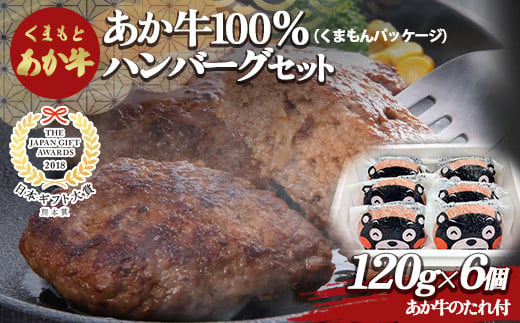 FKP9-504 くまモンパッケージあか牛100％ハンバーグセット（120g×6個）