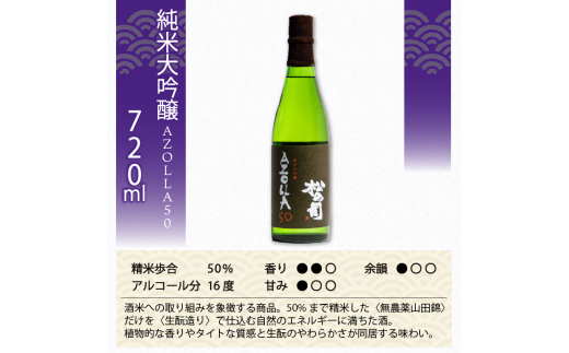 定期便 日本酒 松の司 3本 ( 1本 × 3回 ) 720ml 純米大吟醸 「AZOLLA50」父の日 金賞 受賞酒造 【 お酒 日本酒 酒 松瀬酒造 人気日本酒 おすすめ日本酒 定番 御贈答 銘酒 贈答品 滋賀県 竜王町 ふるさと納税 父の日 】