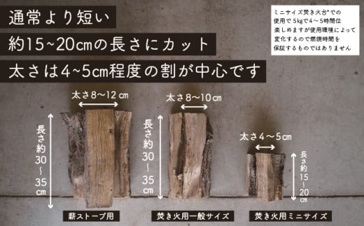 焚き火用ミニサイズ広葉樹薪「白神の炎」約15kg A-20