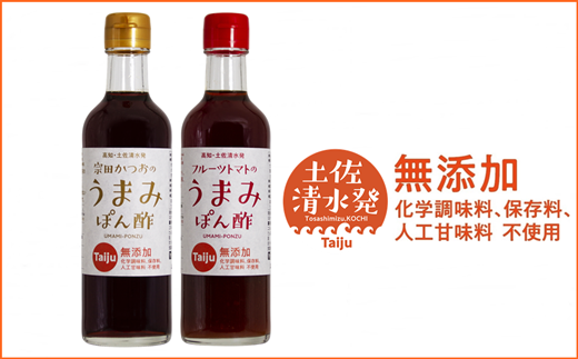 無添加 宗田かつおのうまみぽん酢 ２種セット（各300ml×１本）フルーツトマト味 サラダドレッシング【R00124】