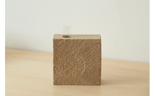 フラワーベース Clay Flower Vase (SAND) 瑞浪市 / 織部製陶 花瓶 一輪挿し 陶器 ガラス [AZAO002]