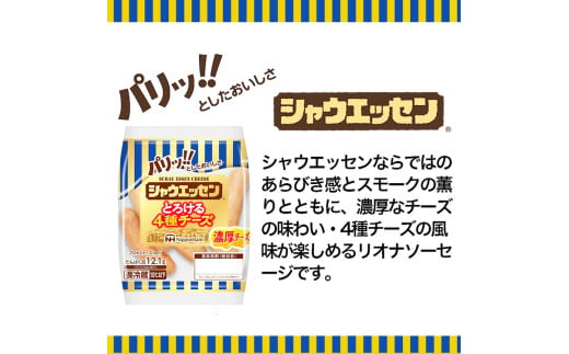 083-1001【定期便 6ヶ月】シャウエッセン とろける 4種 チーズ 94g x 2束 x 72パック｜食品 あらびき ウインナー ソーセージ セット タンパク質 国内製造 日本ハム お取り寄せグルメ 定期便 お弁当 おかず 惣菜 おつまみ 送料無料