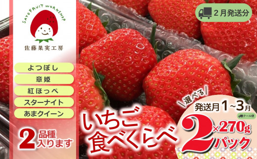 《2025年産先行予約》「西脇市産 旬のいちご2品種食べ比べセット」（1箱２パック）【佐藤果実工房 全国いちご選手権銀賞受賞農園 TVで紹介!】令和７年２月下旬配送分（07-44）