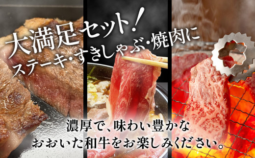 おおいた和牛大満足セット ステーキ2枚・すき焼き700g・焼肉600g 和牛 豊後牛 国産牛 赤身肉 焼き肉 すき焼き しゃぶしゃぶ 大分県産 九州産 津久見市 国産