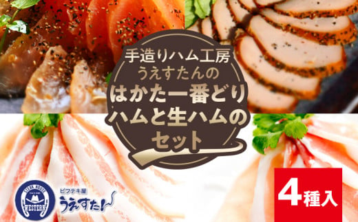 うえすたんのはかた一番どりハムと生ハムのセット 博多一番どり 生ハム  生ベーコン 冷凍 福岡県 志免町 送料無料