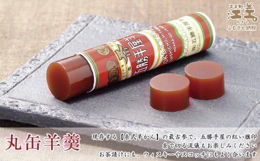 五勝手屋本舗『丸缶羊羹（ようかん）』5本セット　金時豆のようかん　保存料不使用　五勝手屋羊羹の老舗　和菓子　銘菓　名物　贈答用　ギフト