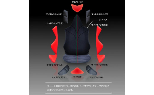 【G0062】自動車用シートクッション アメージングGT アルティメット：配送情報備考　レッド×イタリアカラー