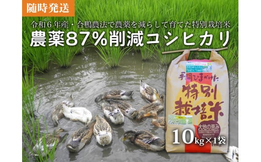 【令和6年産米】農薬87%削減コシヒカリ 合鴨農法　10kg(特別栽培米、旧名：会津磐梯山黄金米）