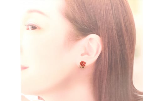 cocosara 有田焼 The longed-for red rose ヘアゴム＆イヤリング A10-187