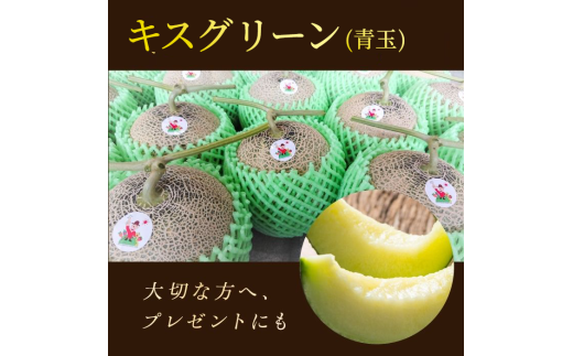 来年2026年先行予約！【発送5月下旬～】 最高糖度21度！奇跡のキスグリーン メロン 2玉 青肉 めろん おすすめ 人気 国産 青 産地直送 茨城 鉾田 フルーツ 旬 大きい プレゼント 贈り物 贈答 旬 定番 果物 くだもの 大玉 甘い 青肉