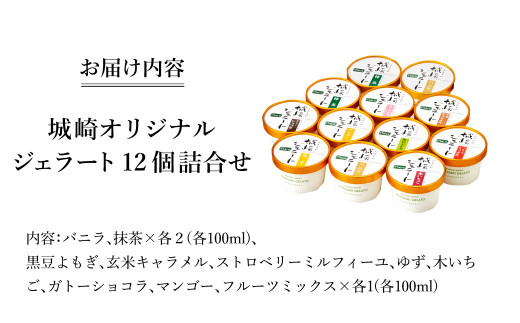 天然素材にこだわった城崎ジェラート10アイテムセット（12個入）