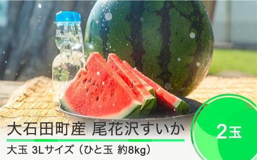 尾花沢すいか 大玉  3L×2玉 2024年産 令和6年産  すいか スイカ ja-suo2x3