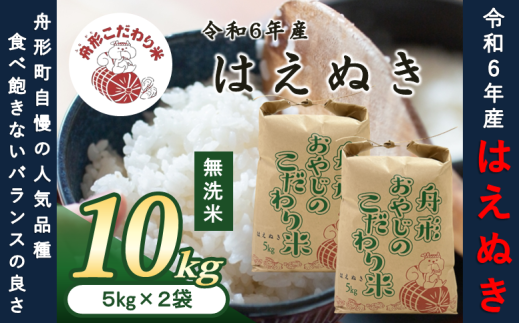 【無洗米】はえぬき10kg（5kg×2袋）　令和6年産米