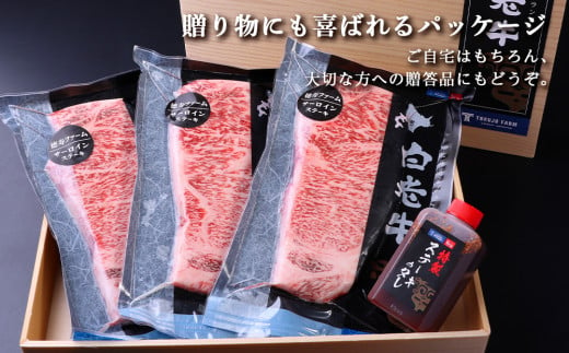 【定期便6カ月】 白老牛 サーロイン ステーキ 200ｇ×3枚 特製ソース付き 和牛 牛肉 ギフト 北海道 ＜徳寿＞