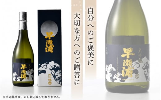 【早瀬浦】大吟醸 720ml × 1本【入手困難 日本酒 地酒 福井 美浜 早瀬 フルーティ 男酒 硬水 ミネラル 希少 ご褒美 家飲み 就職祝い 転職祝い ハレの日】 [m16-a023]