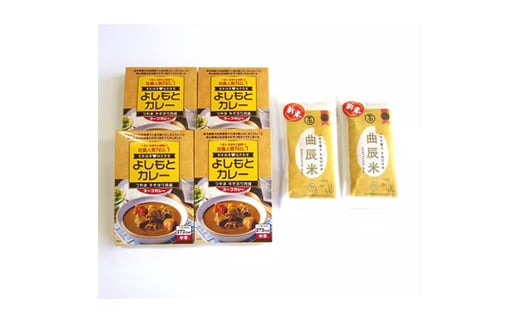 つやま牛そずり肉カレー4個と津山産きぬむすめ2合×2個セット TY0-0638