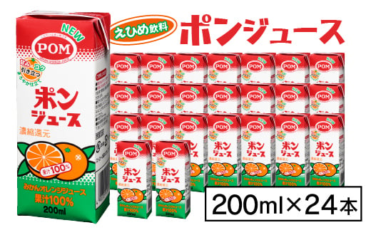 えひめ飲料　ポンジュース　200ml×24本【1394422】