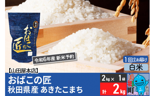 【白米】＜令和6年産 新米予約＞おばこの匠 秋田県産あきたこまち 2kg 秋田こまち お米