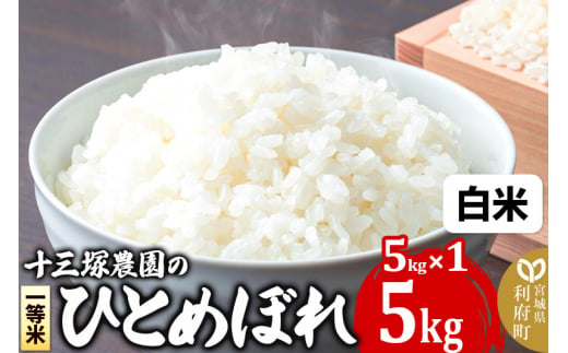 【白米】宮城県利府町産一等米ひとめぼれ5kg(5kg×1)