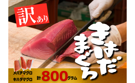 【四国一小さなまち】 ★ カネアリ水産 ★ 《 訳あり 》 メバチマグロ × キハダマグロ 短冊セット　約800g