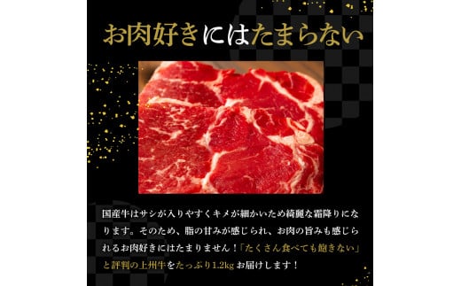 【訳あり】牛肉 サーロイン 【上州牛】 約1.2kg (約200g×6枚) 群馬県 千代田町 国産 牛肉 ステーキ キャンプ アウトドア バーべキュー BBQ 冷凍 送料無料