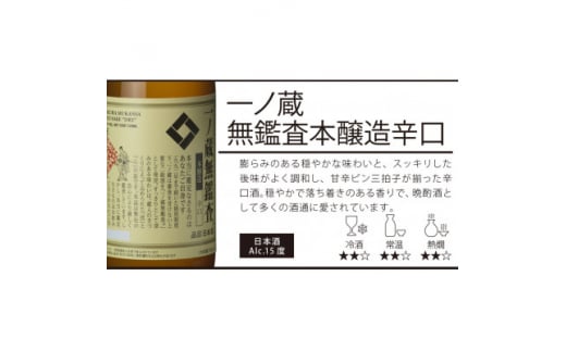 一ノ蔵　純米大吟醸笙鼓　+ 無鑑査本醸造辛口　各1,800ml×1本【1512547】