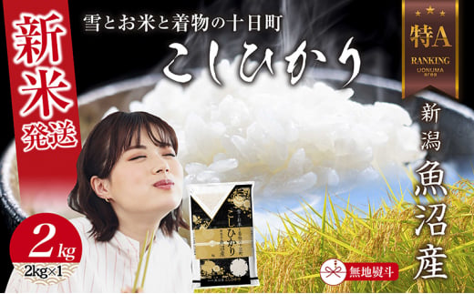 無地のし 令和6年産 新潟県 魚沼産 コシヒカリ お米 2kg  精米済み（お米の美味しい炊き方ガイド付き） お米 こめ 白米 新米 こしひかり 食品 人気 おすすめ 送料無料 魚沼 十日町 十日町市 新潟県産 新潟県 精米 産直 産地直送 お取り寄せ